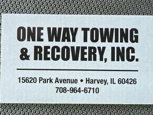 One Way Towing and Recovery