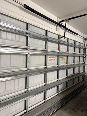 The inside of a hurricane proof garage door