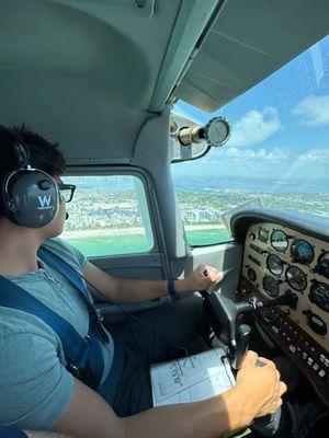flight above miami beach