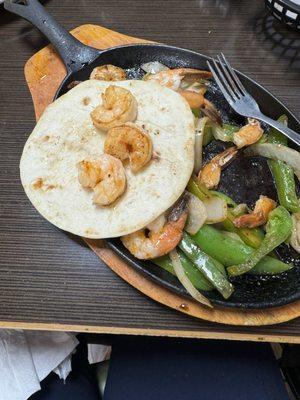 Shrimp fajitas