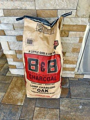 B & B Lump Charcoal still comes in 20 lb bags while other have shrunk the bags to 17 lbs..