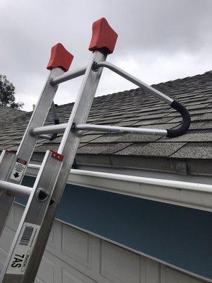 And never lean a ladder on a rain gutter