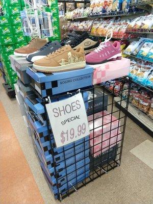 Only in Cheraw do you find shoes in a gas station.
