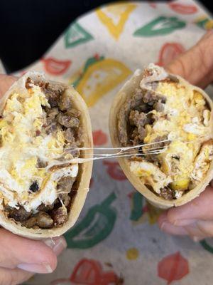 Steak and egg burritos are amazing