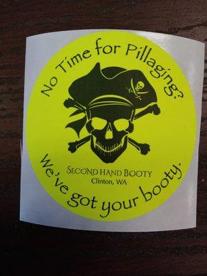 Second Hand Booty thrift store sticker