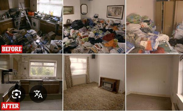 Before hoarder home and after