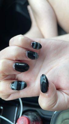 Thick, uneven, lumpy acrylic nails!!!