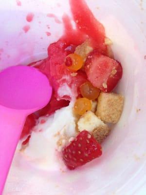 So good I are most of it before taking the picture! The little cheesecake pieces are winners.