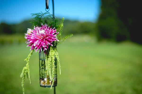One of the four hanging vases they provided us for our wedding day