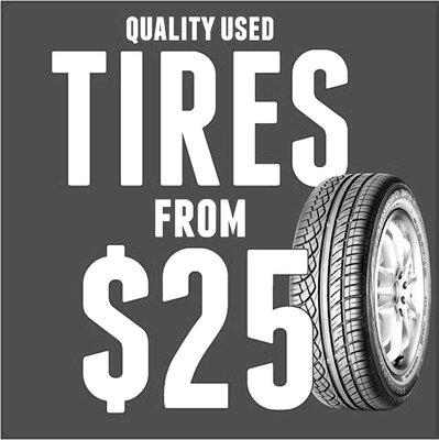 Used tires Starting at $25