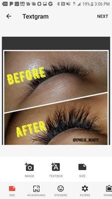 Eyelash extensions by Angela January at Ephelis Beauty