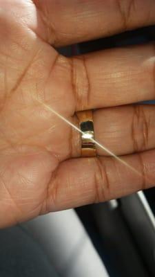 Awesome job! Soldered wedding band and engagement ring making them one