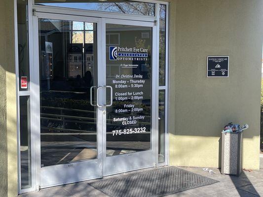 Not very inviting. Curb appeal, Garbage.