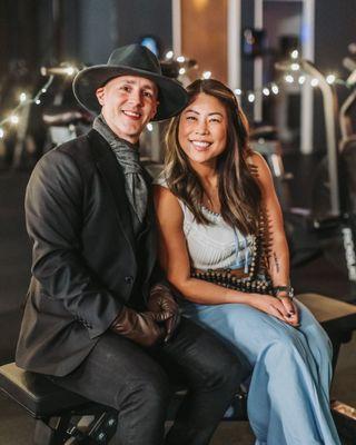 The owners Drew & Chris at the 10-Year Celebration party. Westworld theme...