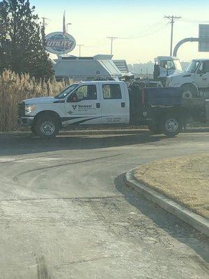 Truck on private property