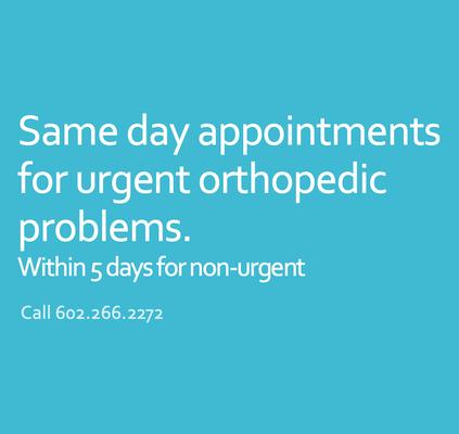 AZBSC Orthopedics offers same day appointments