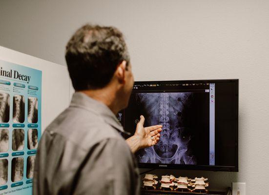 Dr. Foli Reviewing X-Rays