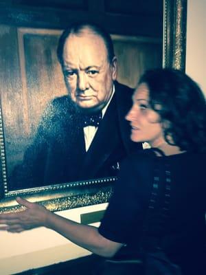 Winston Churchill portrait in the lobby