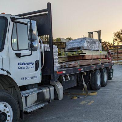 Delivering deck material throughout the KC metro area!