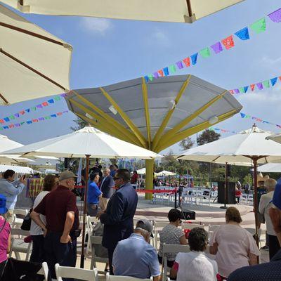 A view of the performance area just outside the indoor facilities.