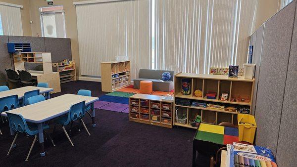 Our four's and five's room focuses on kindergarten preparation.