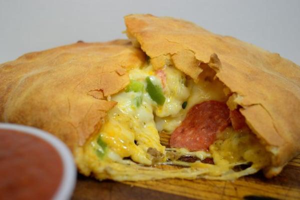 Freshly baked calzones!