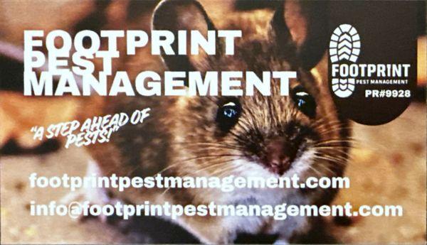 Footprint Pest Management provides local pest control for homes and businesses. Licensed, reliable, and one step ahead of pests.