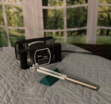 Now offering vibration massage with weighted tuning forks, metal bowls, and massage genie