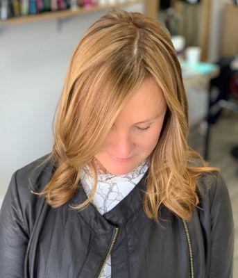 Natural highlights and color to fit her complexion