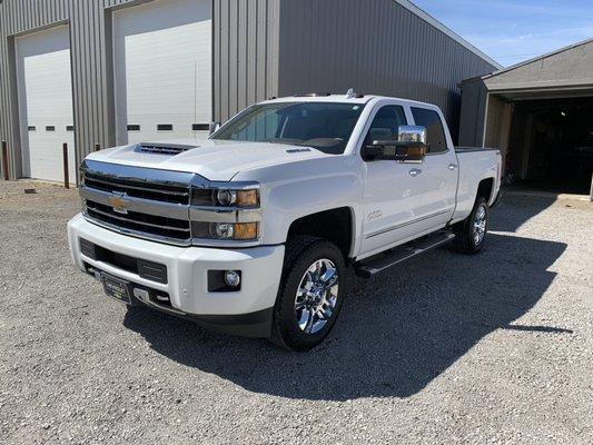 6 month coating was applied to this 2019 Chevy 2500 High Country