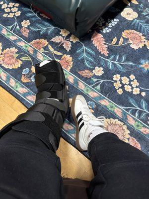 Getting my ankle right with Sonia. Had a little mishap and will be sporting a new boot for Christmas.