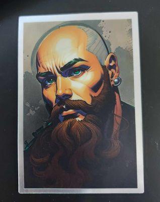 My bestie's cartoonized (and now holographic) headshot 3