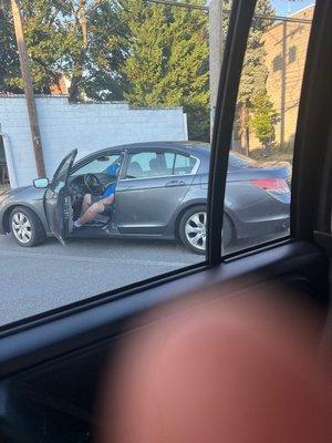 Drunk Eagle's club member passed out in his car.