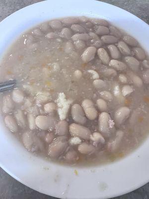 Bean and ham soup (offered crackers with soup).