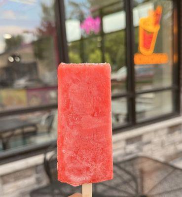 Strawberry agua popsicle