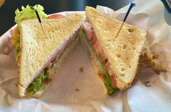 Fried tenderloin on Toast