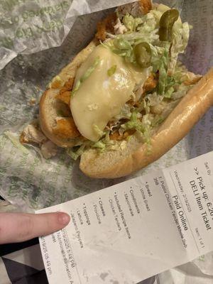 SO TELL ME HOW I GOT A SUB AND ASKED FOR JALAPEÑOS AND ONLY GOT 2 JALAPEÑOS ON MY SANDWICH. INSANE !