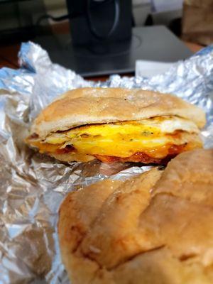Two egg and cheddar with hot sauce/ketchup