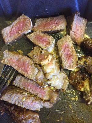 This is a steak I ordered "medium," after a couple days in the fridge and after being microwaved.