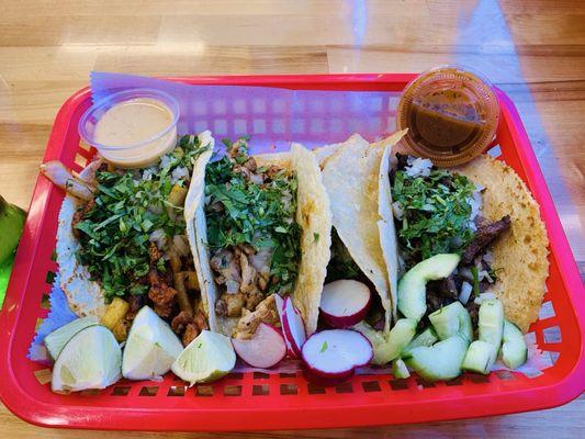 Azada, Pollo, Chorizo y al pastor.