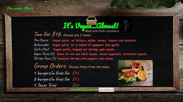 Pre-order menu