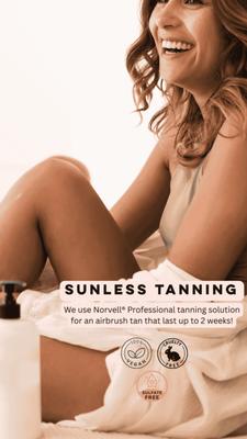 Airbrush Tans at Sugar Cove® give a lasting golden glow that lasts up to 2 weeks! Book your tan today and ask us about packages!