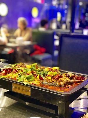 Grilled fish spicy tofu