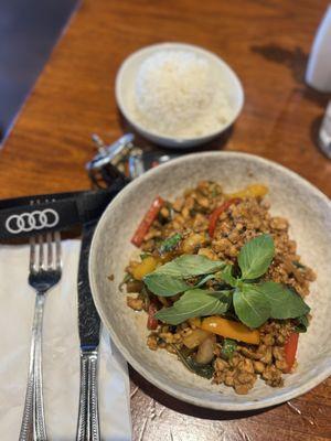 Gai Gapraw + the rice that came along - great main dish!