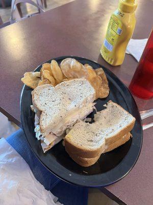 Smoked turkey Ruben sandwich