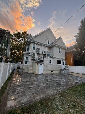 Cambridge XL Smooth Pavers installed over a massive Ditmas Park backyard.