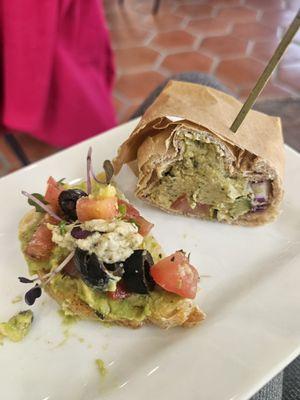 Veggie sando and vegan wrap