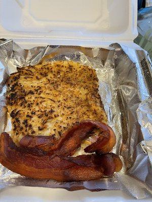 Hashbrowns and bacon