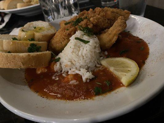 Shrimp Creole and Catfish