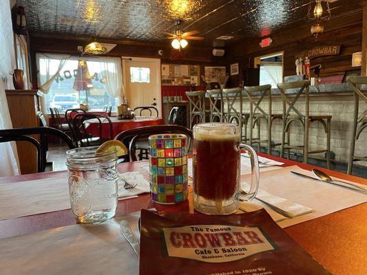 Delicious beer provided by Death Valley Brewery, Fire on the mountain I believe it was called. Smooth going down, with a feel of spicy!